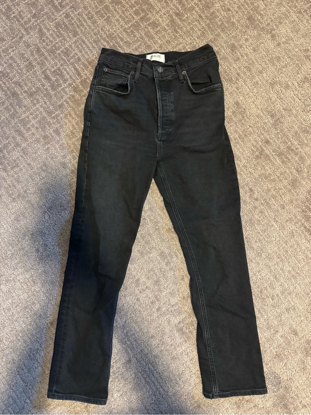 Agolde Women's Black Ankle Cropped Jeans